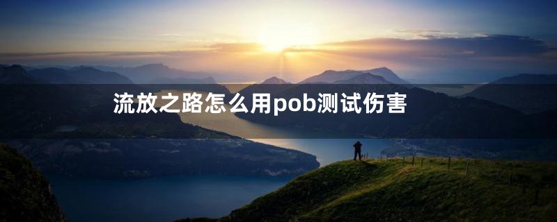 流放之路怎么用pob测试伤害