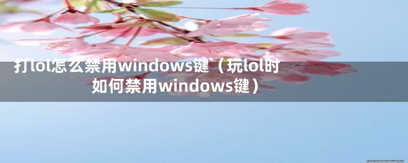 打lol怎么禁用windows键（玩lol时如何禁用windows键）