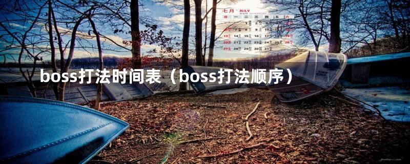 boss打法时间表（boss打法顺序）