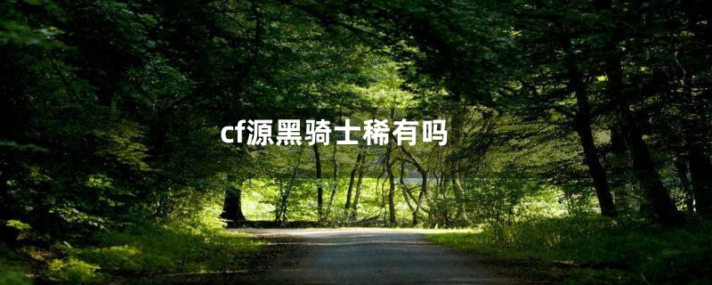 cf源黑骑士稀有吗