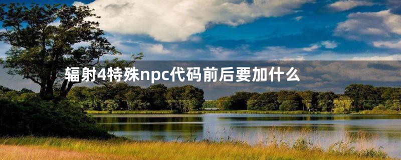 辐射4特殊npc代码前后要加什么