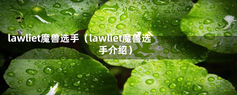 lawliet魔兽选手（lawliet魔兽选手介绍）