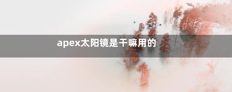 apex太阳镜是干嘛用的