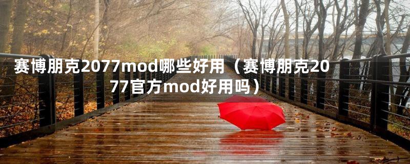 赛博朋克2077mod哪些好用（赛博朋克2077官方mod好用吗）