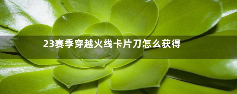 23赛季穿越火线卡片刀怎么获得