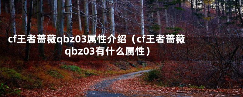 cf王者蔷薇qbz03属性介绍（cf王者蔷薇qbz03有什么属性）