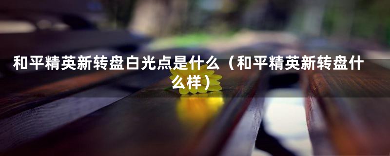 和平精英新转盘白光点是什么（和平精英新转盘什么样）