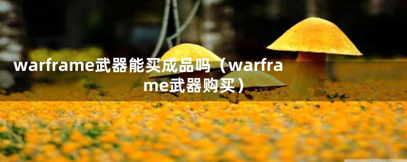 warframe武器能买成品吗（warframe武器购买）