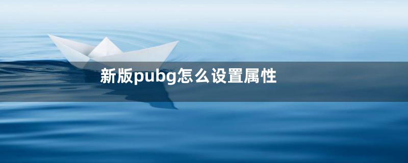 新版pubg怎么设置属性