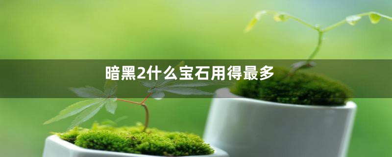 暗黑2什么宝石用得最多