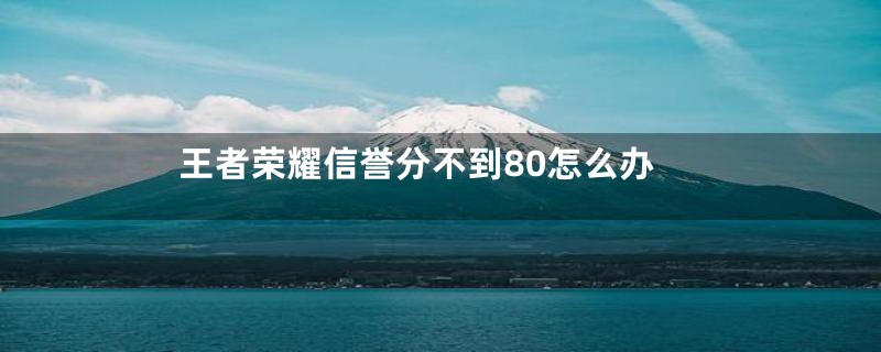 王者荣耀信誉分不到80怎么办