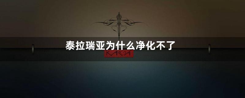 泰拉瑞亚为什么净化不了