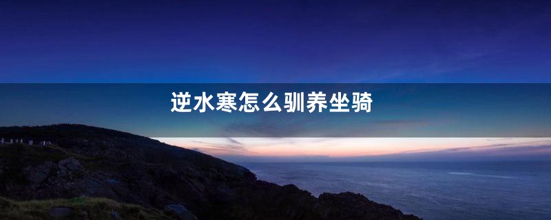 逆水寒怎么驯养坐骑