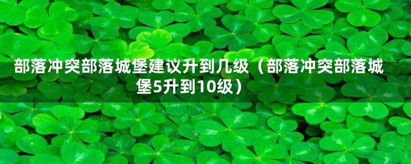 部落冲突部落城堡建议升到几级（部落冲突部落城堡5升到10级）