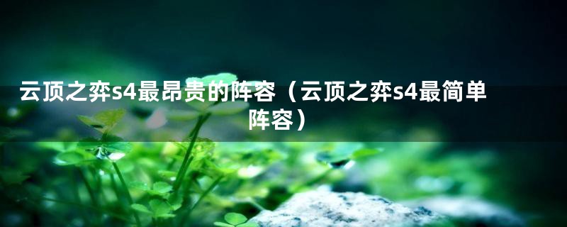 云顶之弈s4最昂贵的阵容（云顶之弈s4最简单阵容）