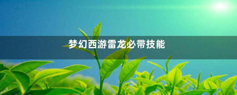 梦幻西游雷龙必带技能