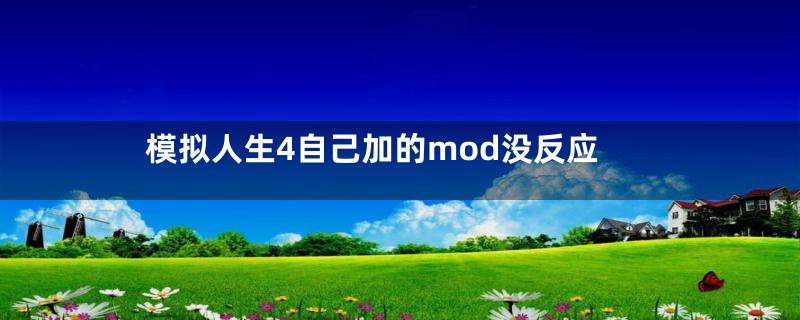 模拟人生4自己加的mod没反应