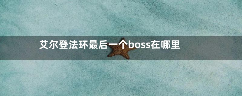 艾尔登法环最后一个boss在哪里