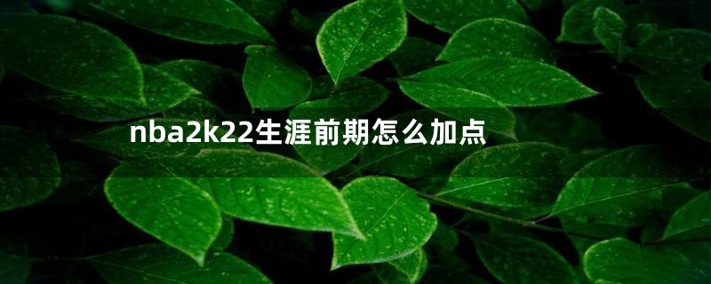 nba2k22生涯前期怎么加点