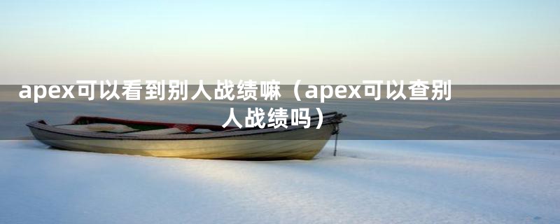 apex可以看到别人战绩嘛（apex可以查别人战绩吗）