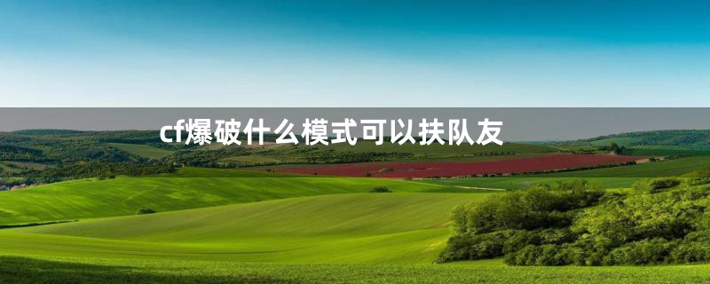 cf爆破什么模式可以扶队友