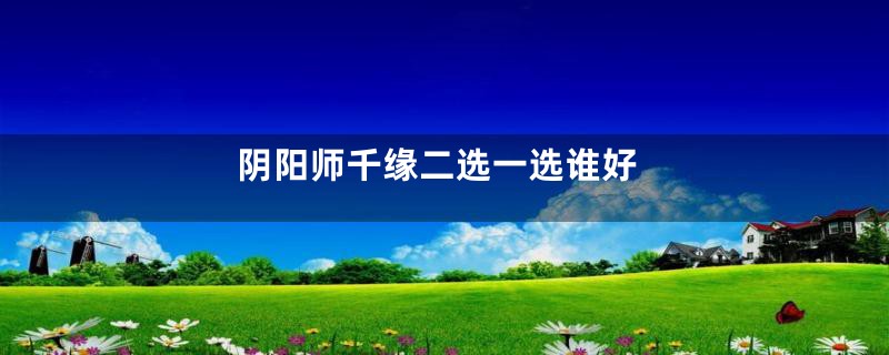 阴阳师千缘二选一选谁好