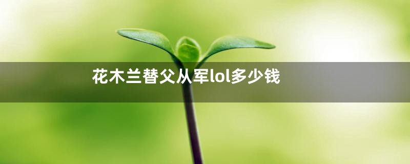 花木兰替父从军lol多少钱