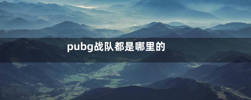 pubg战队都是哪里的