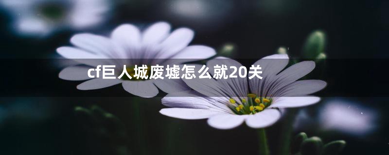 cf巨人城废墟怎么就20关