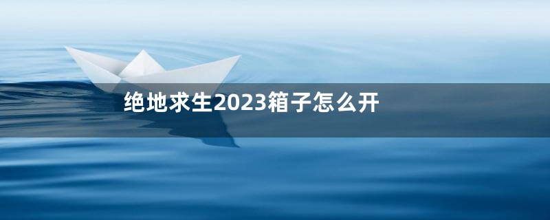 绝地求生2023箱子怎么开