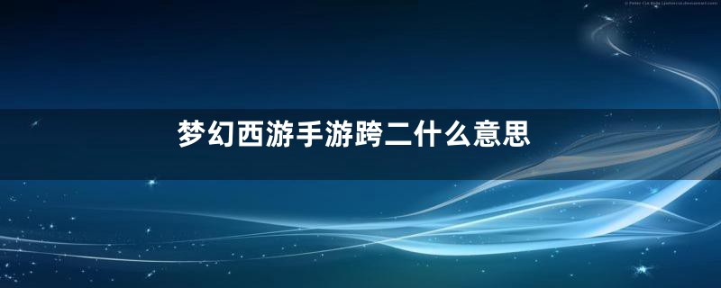 梦幻西游手游跨二什么意思