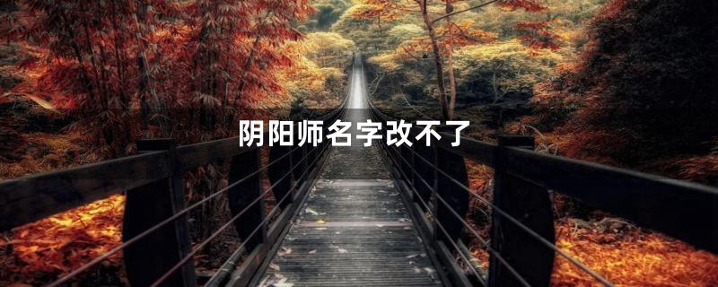 阴阳师名字改不了