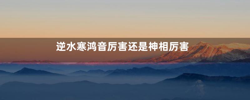 逆水寒鸿音厉害还是神相厉害