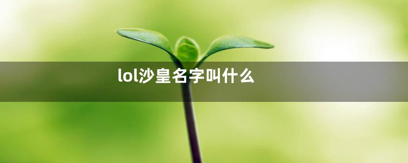 lol沙皇名字叫什么