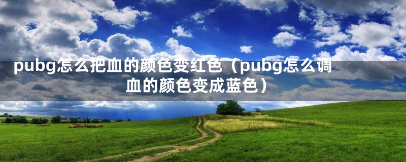 pubg怎么把血的颜色变红色（pubg怎么调血的颜色变成蓝色）