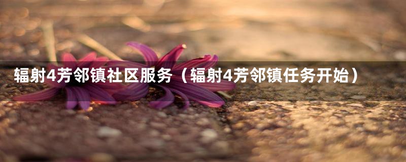 辐射4芳邻镇社区服务（辐射4芳邻镇任务开始）