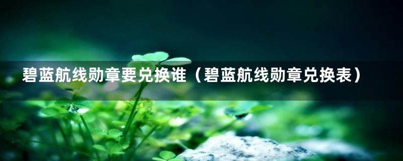 碧蓝航线勋章要兑换谁（碧蓝航线勋章兑换表）