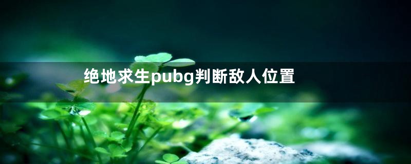 绝地求生pubg判断敌人位置