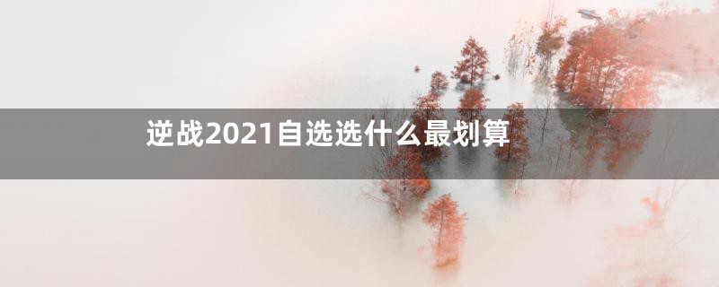 逆战2021自选选什么最划算