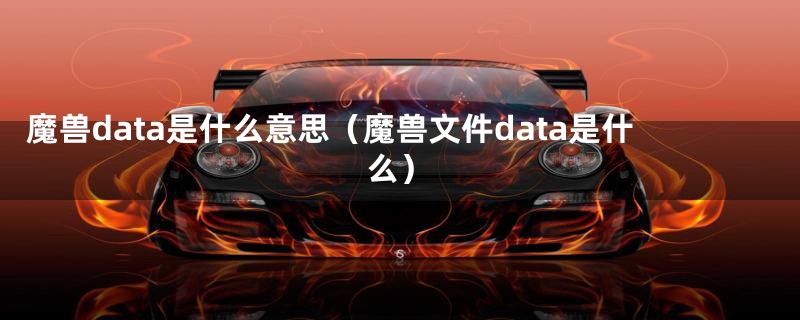 魔兽data是什么意思（魔兽文件data是什么）