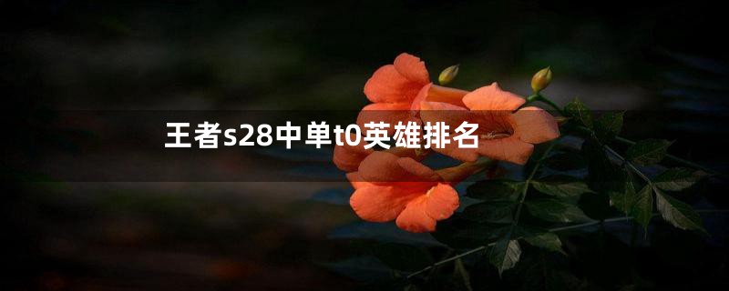 王者s28中单t0英雄排名