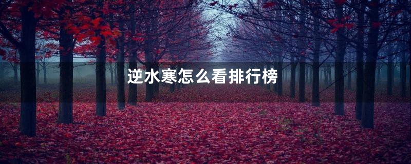 逆水寒怎么看排行榜