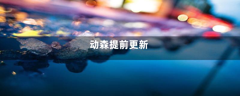 动森提前更新