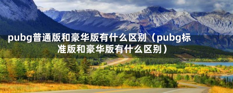 pubg普通版和豪华版有什么区别（pubg标准版和豪华版有什么区别）