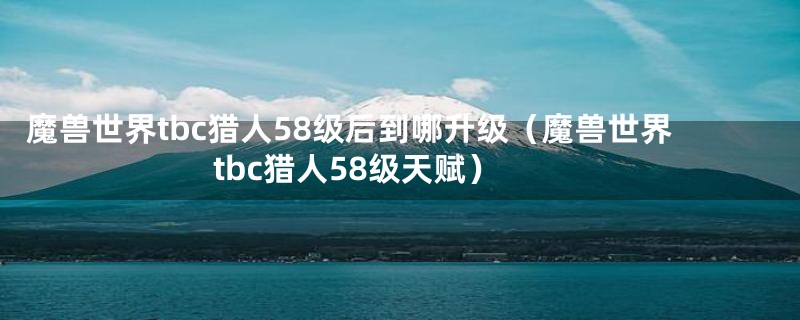 魔兽世界tbc猎人58级后到哪升级（魔兽世界tbc猎人58级天赋）