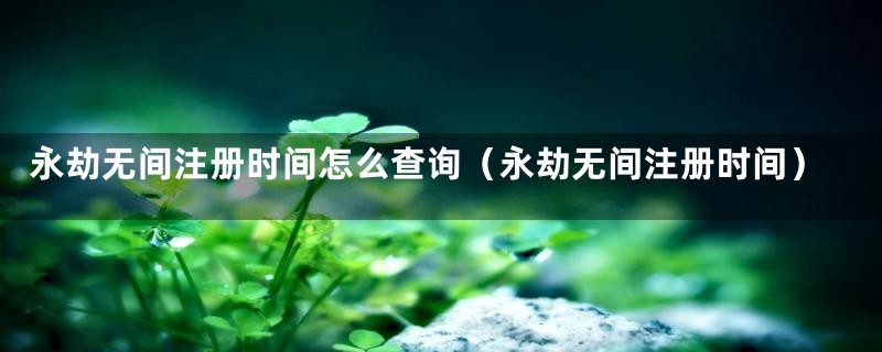 永劫无间注册时间怎么查询（永劫无间注册时间）