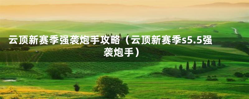 云顶新赛季强袭炮手攻略（云顶新赛季s5.5强袭炮手）