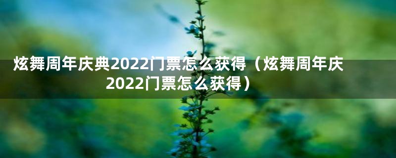 炫舞周年庆典2022门票怎么获得（炫舞周年庆2022门票怎么获得）