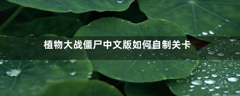 植物大战僵尸中文版如何自制关卡