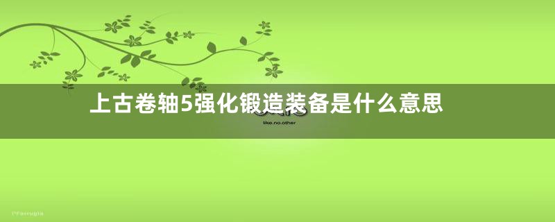 上古卷轴5强化锻造装备是什么意思